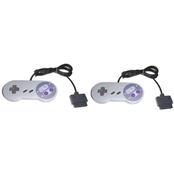 Ologymart Two 2 Controllers Bundle Compatible with Super Nintendo SNES Bulk Packaging Pack Of 2