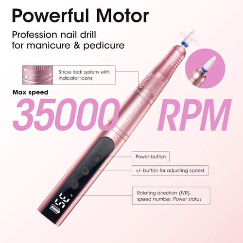 Gellen Professional Electric Nail File, 11 in 1 Nail Drill Kit, Cordless Rechargeable Pedicure Manicure Kit Nail Drill for Acrylic Gel Nails Tips, Nail Drill Hand Foot Care Tool for Thick Nails