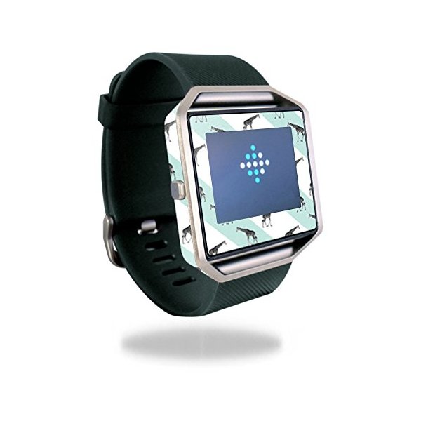 MightySkins Skin Compatible with Fitbit Blaze wrap Cover Sticker Skins Aqua Giraffe