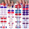 8Sheets Independence Day Full Wrap Nail Stickers 4th of July Patriotic Memorial Design Glitter Nail Polish Strips American Star Flag Gel Polish Nail Decals Nail Wraps for Women DIY Nail Decor Supplies