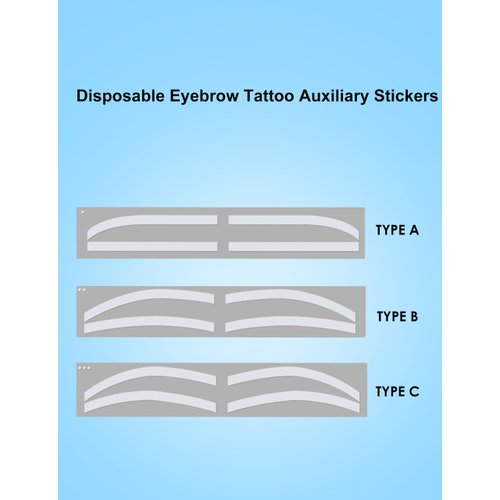 6 Pairs Eyebrow Tattoo Auxiliary Sticker Disposable Adhesive Eyebrow Template Sticker Eyebrow Tattoo Template Sticker