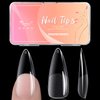 Ranrose Long Almond Nail Tips: 240pcs Gel x Nail Tips Full Cover Almond False Nail 12 Sizes Half Matte Pre-shape Acrylic Almond Shaped Press On Nail Tips DIY Nail Salon