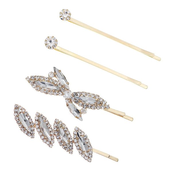 Crystal Bridal Hair Clips, Handmade Rhinestones Hair Barrette, Hollow Geometric Hair pins, Wedding Hairpin Hair Accessories for Women Girl Bride