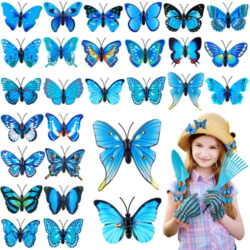 36 Pieces 3D Butterfly Brooch Pins Butterfly Pin Colorful Plastic Butterfly Decorative Pins Art Curtain Crafts Decoration Home Decor for DIY Party Favors Wedding Birthday (Bright Pattern)