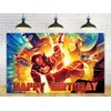 The Flash Backdrop for Birthday Party Decorations Hero Background for Baby Shower Party Cake Table Decorations Supplies Superhero The Flash Theme Banner 5x3ft