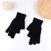 Luwint Touch Screen Thin Knit Gloves - Index Finger and Thumb Fingerless Mitten Fingerless Gloves for Youth Photography, Writing, Driving, Cycling (Black)