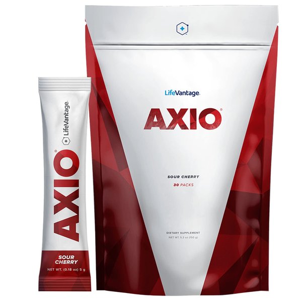 AXIO Regular Energy Drink Powder, Sour Cherry, 30 Packets, Instant Energy Powder, Energy Supplement in a Drink Mix, w/B Vitamins, DMAE, L-Theanine, Quercetin, Green Tea & Pine Bark Extract