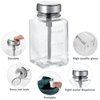 Glass Pump Bottle Dispenser Set, 6 Oz/180 ml Clear Pump Bottles with Metal Flip Cover, 200 PCS Lint Free Nail Wipes, Makeup Nail Polish Remover Refillable Container Push Down Dispenser Bottles