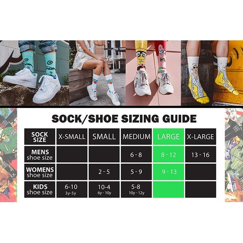 Crazy Socks, Bold Snack Food Theme for Women, Cute, Funky Graphic Print, 8 Pair