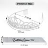 CIEHER Silver Birthday Decorations - Birthday Queen Crown and Sash Set, Birthday Crown for Women Girls Birthday Sash Birthday Tiara Birthday Party Decorations, Great Gifts