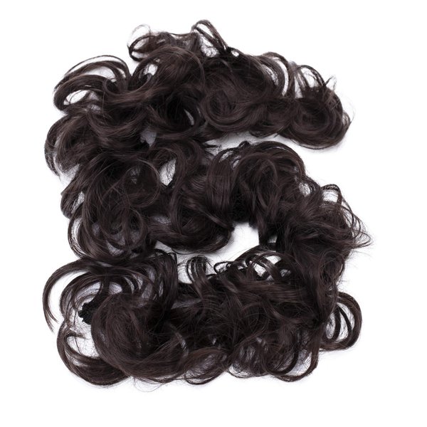 CAISHA by PRETTYSHOP Hairpiece Hair Wrap Heat-resistant Synthetic Fibres Curly Messy Updo Brown Chocolate HW5