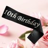 It’s My 10th Birthday Sash,Silver Foil Letter Happy 10th Birthday Sash Party Favors Decoration for Birthday Girls Boys Black
