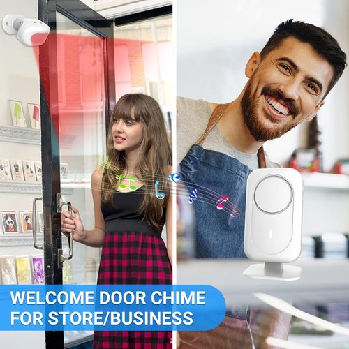 Motion Sensor Door Chime for Business,Store Welcome Buzzer Monitor, Commercial Door Entry Alert,Motion Detector Alarm, Bed Alarm for Elderly Dementia Patients,1 Sensor