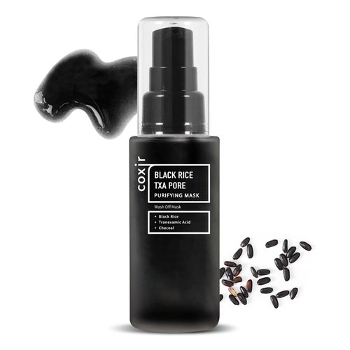 coxir BLACK RICE TXA PORE PURIFYING MASK l Purifying Mask for Blackhead Cleansing Pore Cleansing Hydrating Facial Mask Korean skin care | Paraben Free, Cruelty Free [50ml/1.69 fl.oz]