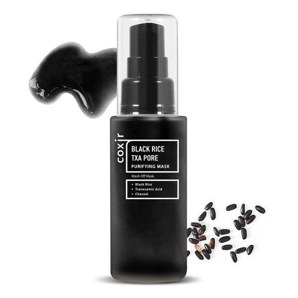 coxir BLACK RICE TXA PORE PURIFYING MASK l Purifying Mask for Blackhead Cleansing Pore Cleansing Hydrating Facial Mask Korean skin care | Paraben Free, Cruelty Free [50ml/1.69 fl.oz]