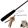 TIENAILING Cat Feather Toys Refills Cat Wand Replacement, 6 PCS Handmade Natural Da Bird Feathers Refill, Cat Toy Feather Replacement for Indoor Cats (B)