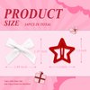 YAEISM 24PCS Pink Bow Hair Clips 3 Colors White Red Pink Star Hair Clips Y2K Satin Mini Hair Bow Star Clips Pink Bows Hair Ribbon Cute Star Snap Clips Small Satin Bow Hair Barrettes for Girls Women