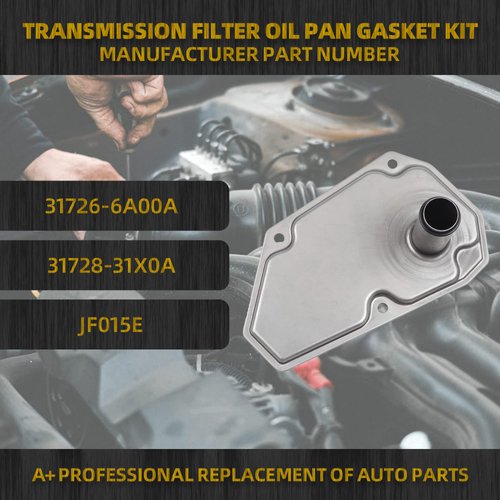Dasbecan 31728-3JX0A Car Transmission Filter Oil Pan Gasket Set Compatible with Nissan Tiida Versa Sentra Note Suzuki Swift Chevy Spark Replaces# 31726-6A00A