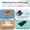 FoamRush 2" x 10" x 10" Gel Memory Foam Seat Cushion with Water Resistant Indoor/Outdoor Canvas Cream Cover with Zip, Upholstery Foam Cushion, Couch Cushion Replacement, Chair Cushion, Plush Support
