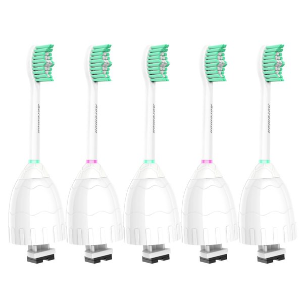 Aoremon Toothbrush Replacement Heads for Sonicare E-Series: Replacement Brush Heads for Philips Sonicare Essence Xtreme Elite Advance CleanCare Sonicare Screw-On Electric Toothbrush Handles,5 Count