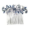 Faship Gorgeous Navy Blue Crystal Floral Hair Comb