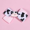 Small Pink Cow Print Hair Bow Clips for Baby Girls,Cute Moo Cow Grosgrain Ribbon Bow Alligator Barrettes Pins,Toddler Infant Children Kids Teens Animal Birthday Party Decor Accessories Gift