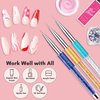 Makartt Nail Art Brushes,Thin Liner Brush,3Pcs,Detail Design Pen Set Acrylic Nail Brush Gel Nail Painting Brush Nail Dotting Tool Nail Drawing Brush Kit Shiny Diamond Premium Handle Home DIY Salon Use