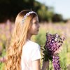 SeBneny Purple Daisy Flower Headband Headdress for Women Non Slip Hair Bands Elastic Ribbon Floral Garland Bridal Head Wear Spring Headband for Party Hair Access 1PCS