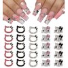 Kitty Nail Charms 25Pcs Kawaii Nail Charms for Acrylic Nails Y2K 3D Nail Rhinestones Gems Silver Diamond Nail Jewelry DIY Nail Art Decoration Supplies for Girls and Women