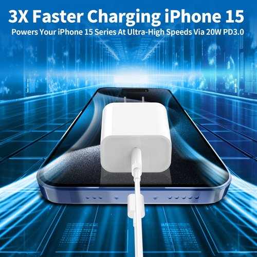 IIOZO iPhone 16 Pro Max Charger Fast Charging, 2 Pack 20W Type C Fast Charger Block with 2 Pack 6FT USB C to C Cable Compatible for iPhone 16/16 Plus/16 Pro/16 Pro Max/15/15 Plus/15 Pro Max/15 Pro Max