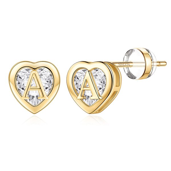 IEFWELL Gold Earrings Studs for Girls - Sterling Silver Earrings for Kids, Girls Earrings | Girls Fashion | Gifts for 9 Year Old Girls | Cute Earrings | Gifts for Girls | Toddler Earrings
