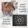 RODAKY 30PCS Silver Star Nail Charms Shiny 3D Stars Nail Gems Starlight Nail Jewelry Y2K Charms for Acrylic Nails Decoration Metal Nail Supplies for Women and Girls