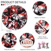 4 Packs Metallic Cheerleading Cheer Pom Poms, AUHOKY Fluffy Cheerleader Pompoms with Finger-friendly Ring, Cheering Pom poms for Squad Team Sports Game Dance Dress Party Kids Adults (Black/Silver/Red)