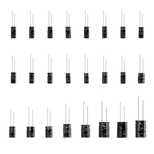 ALLECIN 24 Values Electrolytic Capacitor Assortment Kit from 0.1uF to 1000uF 10V 16V 25V 50V in-line Aluminum Capacitors Set