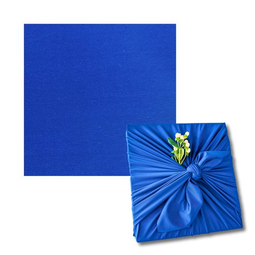 SHIKIWRAP Reusable Cloth Gift Wrap – Extra Large 36" Deep Blue Eco-Friendly Reversible, Stretchy Furoshiki Fabric Wrap for Birthday Gifts, Holidays, Special Occasions & Sustainable Living