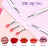 heemeei Silicone Nail Powder Applicator Brush, 10Pcs Reusable Silicone lip Brush Nail Art Brushes for Manicure Holographic Chrome Mirror Glitter Powder Pigment Lipstick Eyeshadow Makeup(Red)…