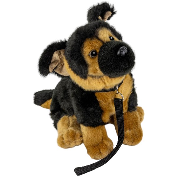 Carl Dick German Shepherd Dog with Lead 10 inches, 25cm, Plush Toy, Soft Toy, Stuffed Animal 3498