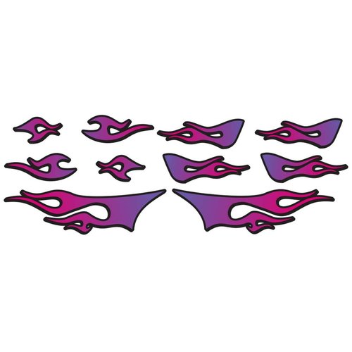 RC car Truck - Tribal Flames - 10pc Body Decal kit - Universal for Arrma Losi HPI Axial Traxxas Redcat Tekno 1/10 1/8 Scale Rock Crawler Stickers (Purple/Pink)