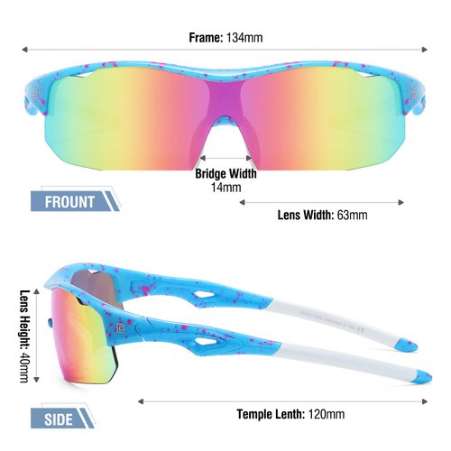 DUCO Sports Youth Baseball Sunglasses for Kids Unbreakable TR90 Frame Lightweight Sun Glasses for Boys and Girls DK261