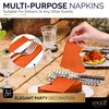 Dinner Napkins Disposable Guest Towels, Orange Beverage Napkins Soft and Absorbent Paper Napkins Dinner Size for Party, Wedding, 8” x 4.5” 2 Ply Party Napkins, Pack of 40 - by Amcrate