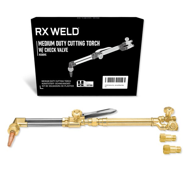 RX WELD Medium Duty Cutting Torch Oxyacetylene Torch,Comparable with CA1350 cutting attachment, 100FC torch handle, 3-101 cutting nozzle and Check Valve