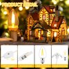 1Pack Accessory Cord with 18LED Light Bulbs and Outlet, Christmas Village Light 29.5FT String lights Cord 2Fuse C7/E12 Base Christmas Village Accessories for Halloween Christmas Village Houses