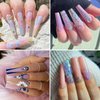Ranrose 120PCS Extra Long Half Nail Tips,XXL Super Long Half Cover Deep C Curve False Nails 12 Sizes Tapered Square Press on Nails with Box