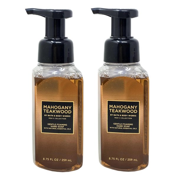 Generic Bath and Body Work Men's Collection MAHOGANY TEAKWOOD Gentle Foaming Hand Soap Bundle - Lot of 2, Brown