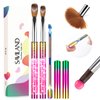SAVILAND Acrylic Nail Brush Set: 2pcs Size 8/12 Acrylic Nail Brushes for Acrylic Application,Professional Acrylic Brushes with Cuticle Pusher,Used for Beginners Nail Extension Nail Carving Home Salon