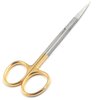 G.S O.R Grade IRIS Scissors Straight Sharp Sharp Reusable Gold Plated Handle 4.5"