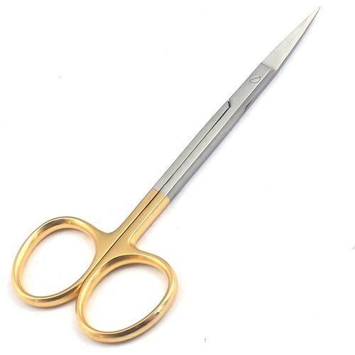 G.S O.R Grade IRIS Scissors Straight Sharp Sharp Reusable Gold Plated Handle 4.5"