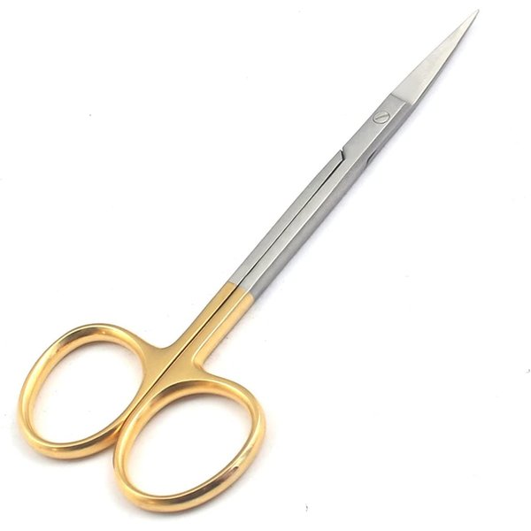 G.S O.R Grade IRIS Scissors Straight Sharp Sharp Reusable Gold Plated Handle 4.5"