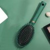 Reazana Detangling Brush Anti-Static Detangler Hair Brushes with Silicone Cushion Base Blow Drying Comb Nylon Bristle Pins Fashion Massage Brush Wet or Dry All Hair Types Styling Dark Green (Oval)