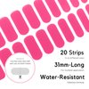 NAILOG Semi Cured Gel Nail Strips│20pcs Extra Long Nail Polish Strips│Nail Stickers with Glossy Gel Finishing│Pink Bomb